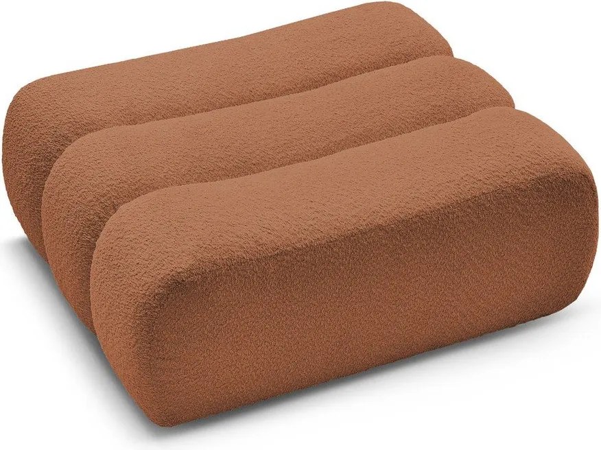 Pomarańczowy podnóżek z materiału bouclé Azra – Bobochic Paris