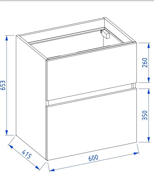Szafka pod umywalkę NEO 60 cm czarny mat z oświetleniem LED KROFAM