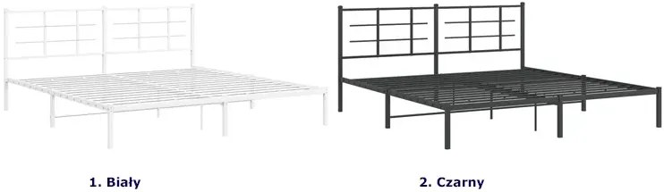 Czarne metalowe łóżko małżeńskie 180x200 cm - Laxo