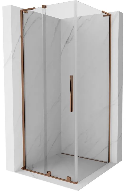 Mexen Velar L kabina prysznicowa rozsuwana 100 x 100 cm, transparent, różowe złoto - 871-100-100-03-60