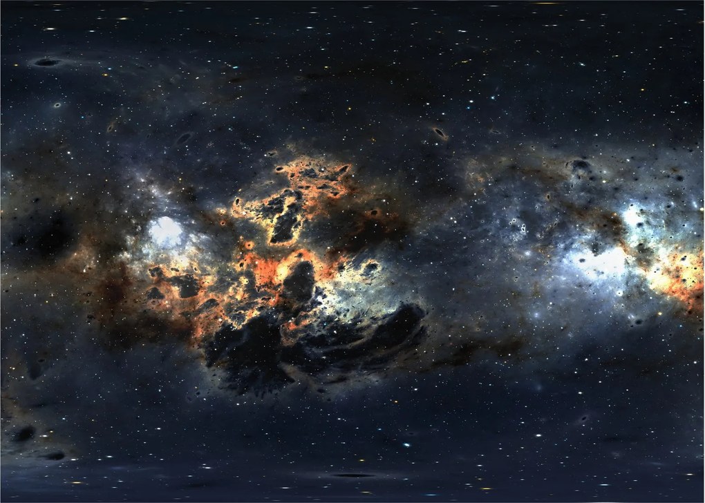 Obraz na szkle - Wszechświat z mgławicą (70x50 cm)