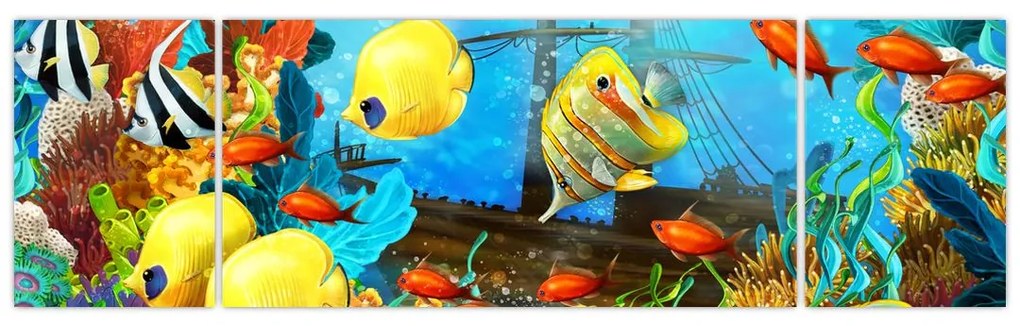 Obraz - Kolorowa rafa koralowa (170x50 cm)