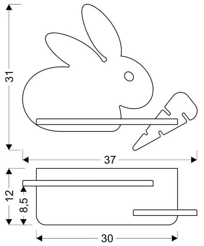 Szara lampa dziecięca Rabbit – Candellux Lighting