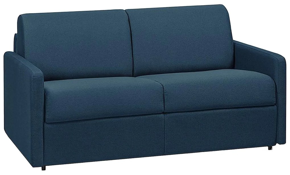 Kanapa 2-osobowa rozkładana typu express z tkaniny - Kolor: granatowy - Pow. spania: 120 cm - Materac 14 cm CALIFE