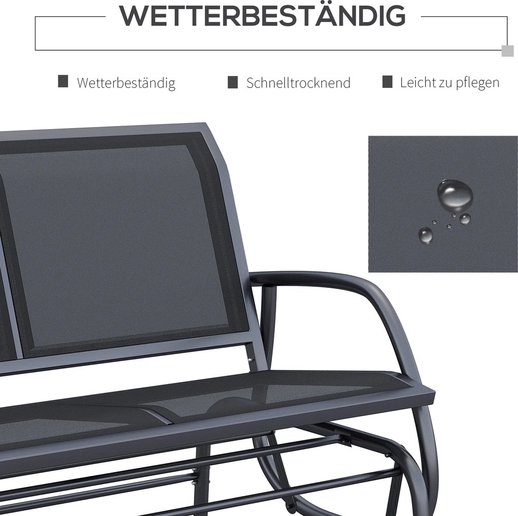 Outsunny ławka bujana huśtawka ogrodowa ławka ogrodowa krzesło bujane ławka parkowa czarna