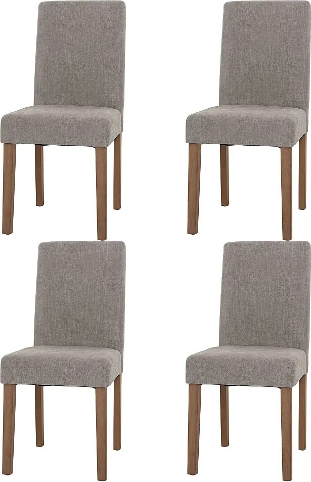 Szenilowe krzesło do jadalni Littau (zestaw 4 sztuk),  jasnoszary, nogi w kolorze naturalnym