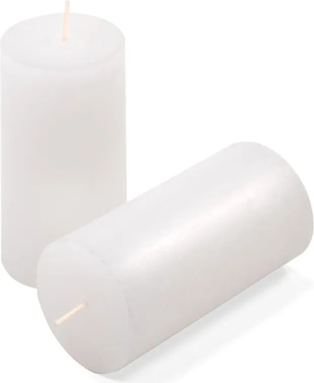 Zestaw świec rustykalnych, 10 cm, Ø 5 cm, białe, 8 szt.