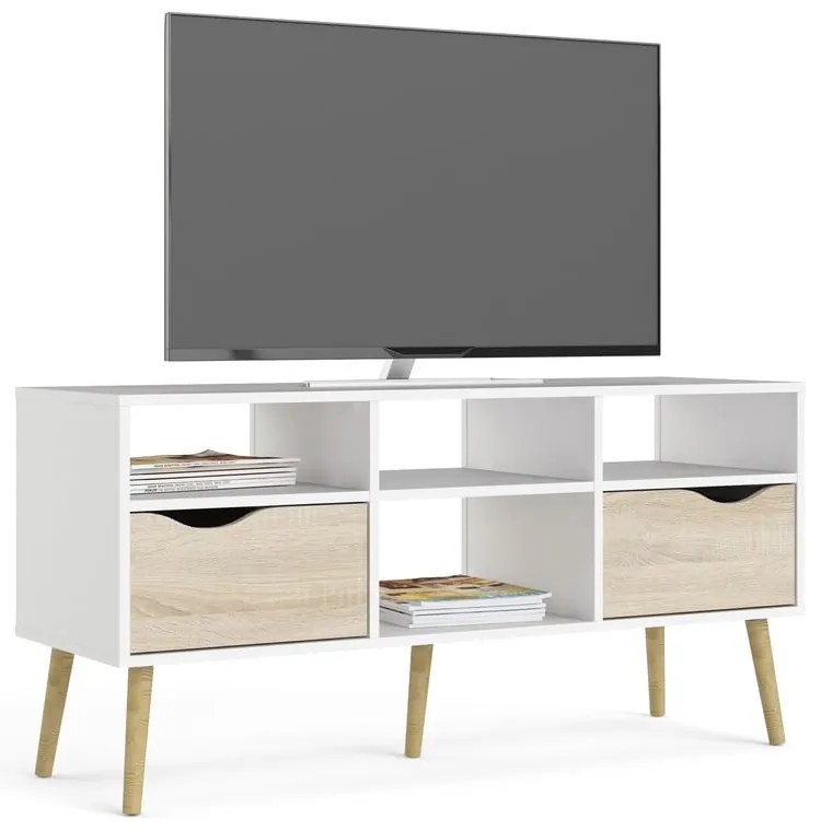 Biała szafka pod TV Tvilum Oslo, 117 x 57 cm
