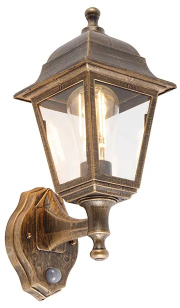 Zewnetrzna Antyczna lampa ścienna złota IP44 z czujnikiem ruchu - Capital klasyczny/Antyczny Oswietlenie zewnetrzne