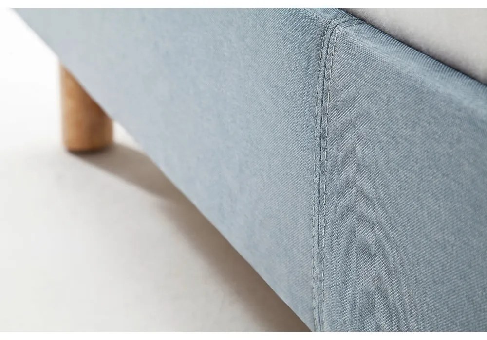 Niebieskie/szare tapicerowane łóżko jednoosobowe bez stelaża 120x200 cm Lena – Meise Möbel