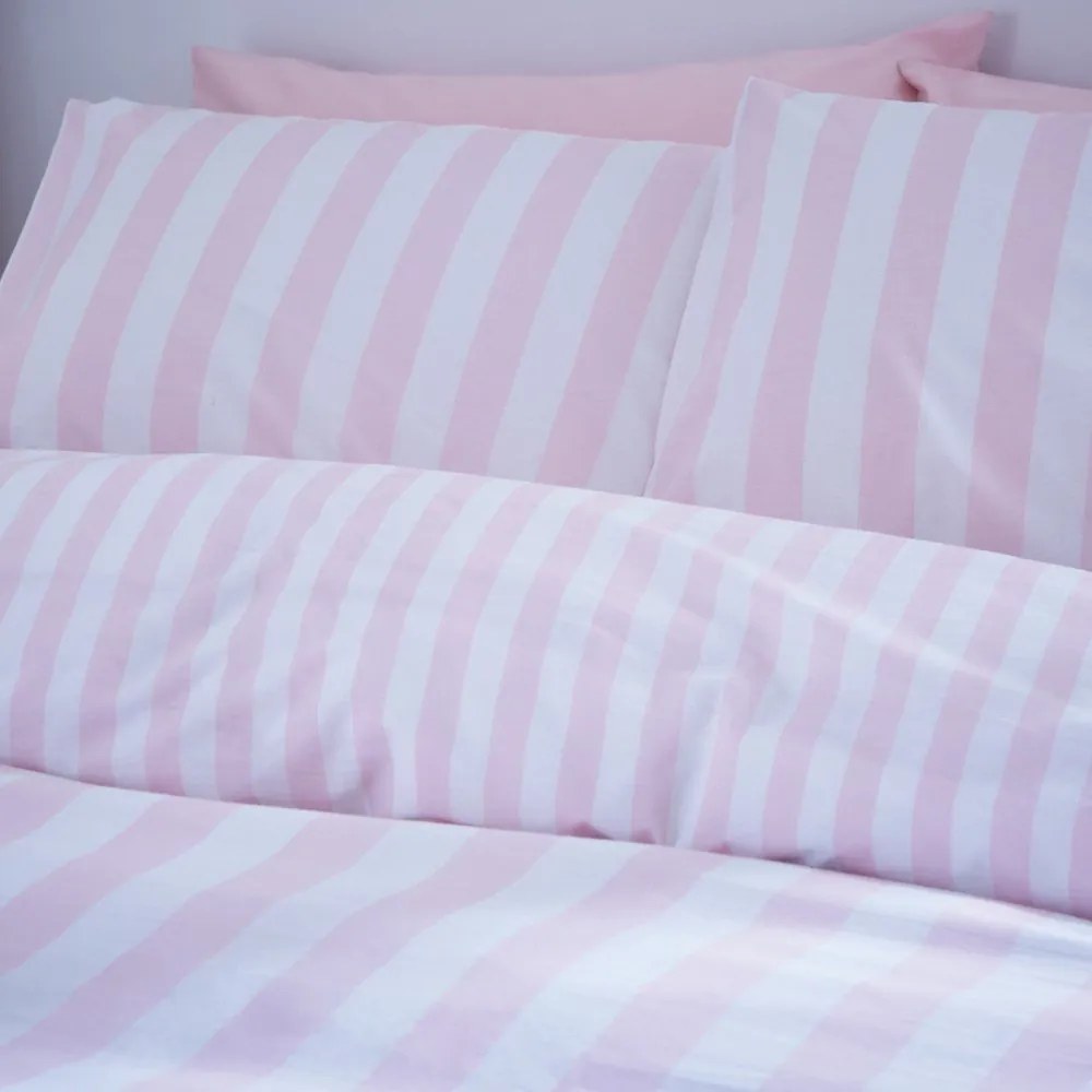 Biało-różowa pościel dwuosobowa 200x200 cm Stripe Tease – Sassy B