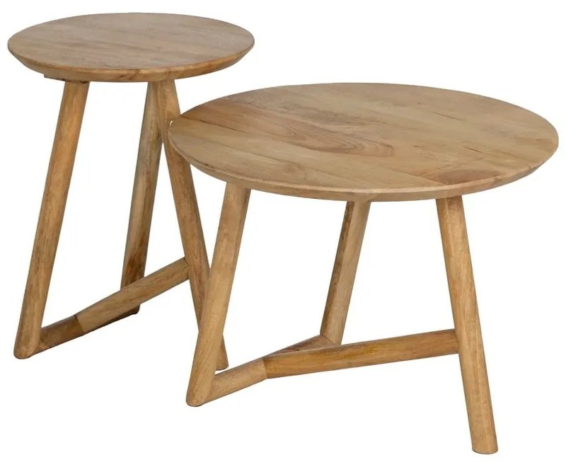 Okrągły stolik z litego drewna mango ø 40 cm Mao – Ixia