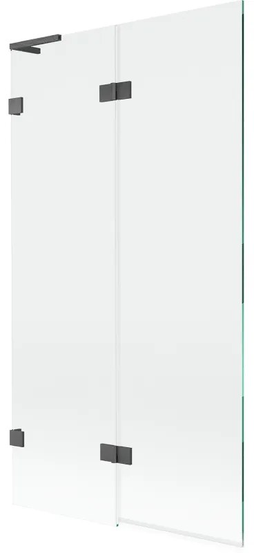 Mexen Lunar L parawan nawannowy 2-skrzydłowy lewy 100 x 150 cm, transparent, gun gray szczotkowany - 897L-100-100-66-00-L