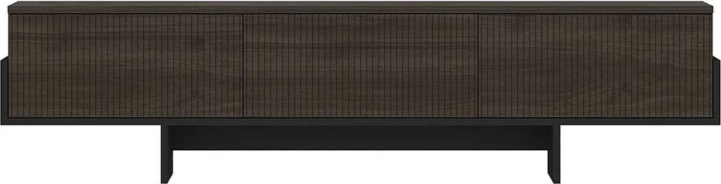 Stojak pod TV – 180 cm – Orzech i czerń – Płyta wiórowa pokryta melaminą