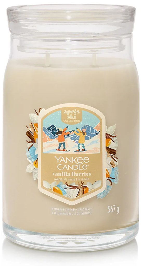 Yankee Candle Duża świeca zapachowa Signature Vanilla Flurries, 567 g, L