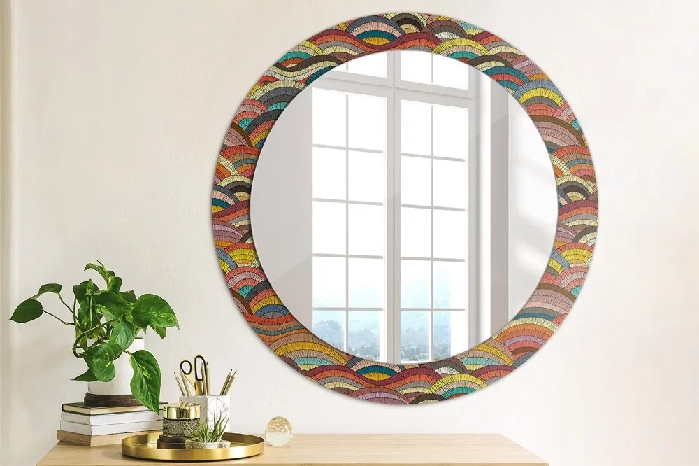 Bohemiczny ornament Lustro dekoracyjne okrągłe