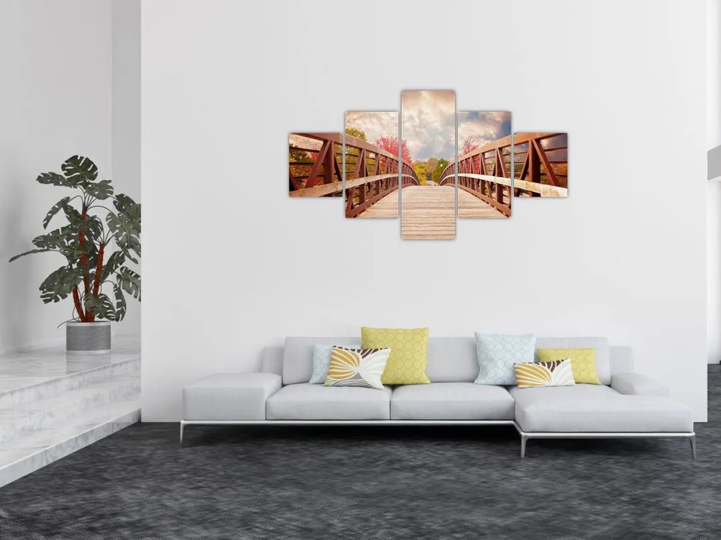 Obraz - drewniany most (125x70 cm)