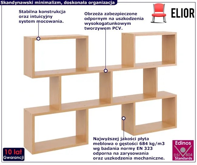 Nowoczesna półka ścienna w kolorze buk A4-S53