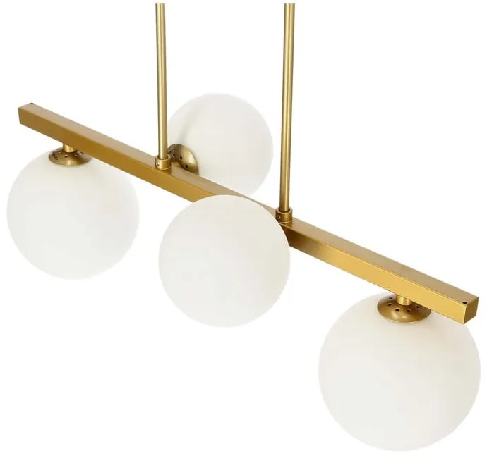 Lampa wisząca w biało-złotym kolorze ze szklanym kloszem Kama – Candellux Lighting