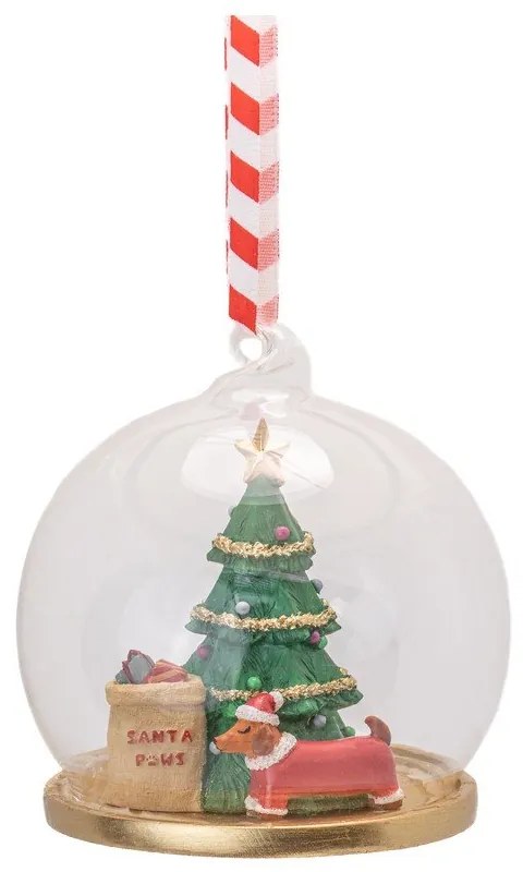 Bombka wykonana ręcznie z żywicy polimerowej ø 7 cm Santa Paws – Sass &amp; Belle