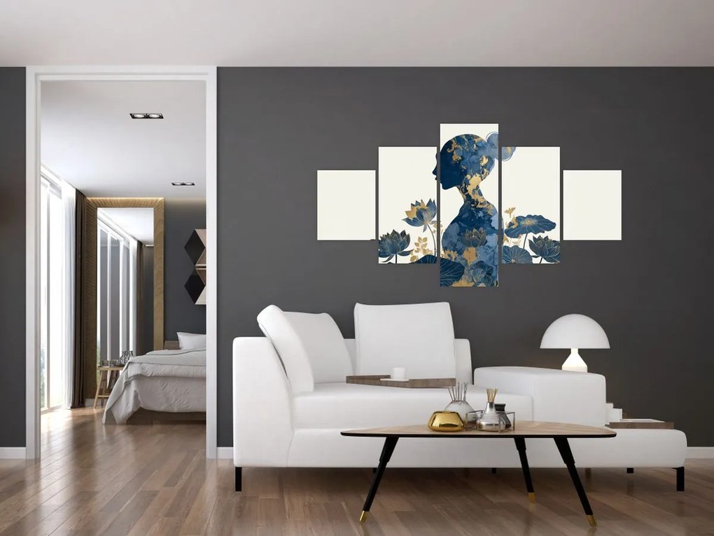 Obraz - Marmurowy profil kobiety (125x70 cm)