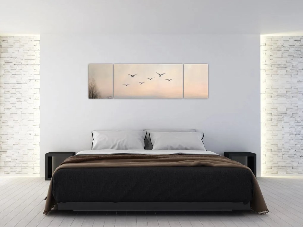 Obraz - Stado ptaków (170x50 cm)