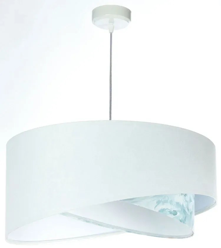 Biało-niebieska lampa wisząca z abażurem T4-A35