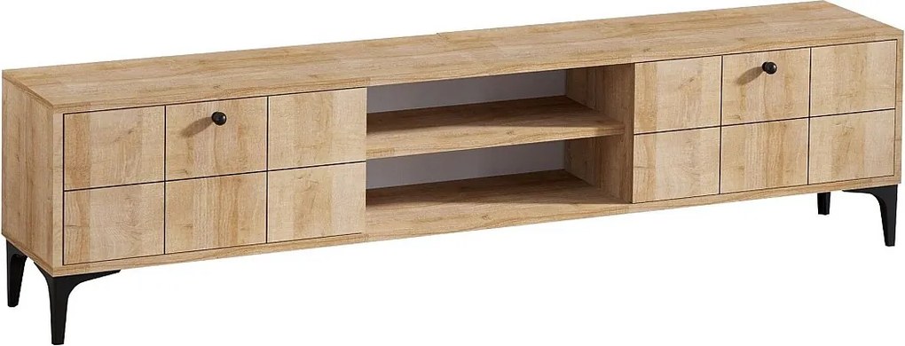 Nowoczesny stolik RTV – 180 cm – Dąb – Płyta wiórowa pokryta melaminą