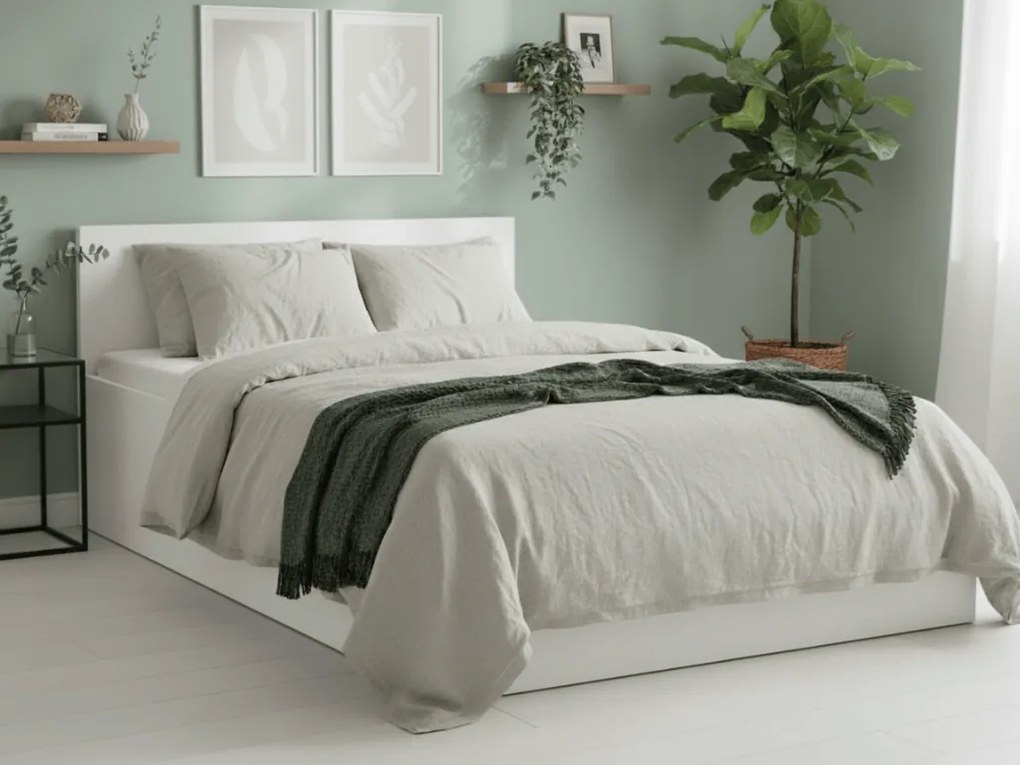 Łóżko SOFIA 160 x 200 cm, białe Stelaż: Ze stelażem listwowym rolowanym, Materac: Bez materaca