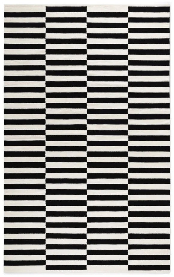 Czarno-biały wełniany dywan dwustronny tkany ręcznie 200x300 cm Donna – Hanse Home