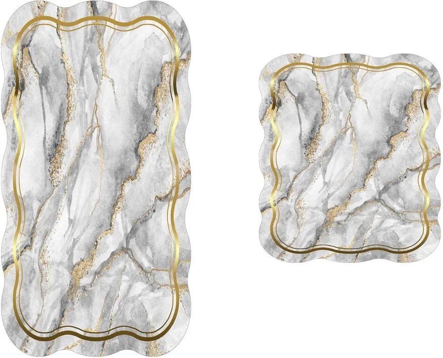 Dywaniki łazienkowe w szaro-złotym kolorze zestaw 2 szt. 60x100 cm – Foutastic