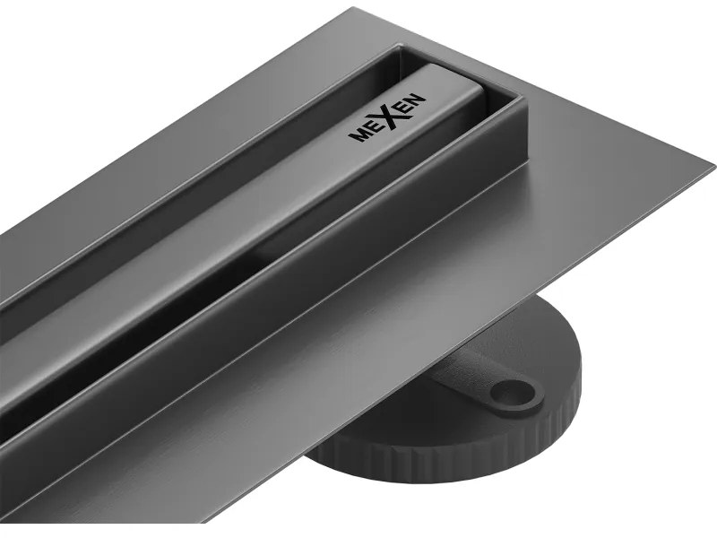 Mexen Flat 360° Slim odpływ liniowy obrotowy 110 cm, gun gray szczotkowany - 1E41110