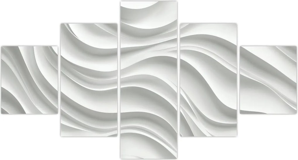 Obraz - 3D białe fale (125x70 cm)