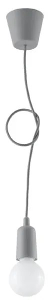 Szara lampa wisząca ø 5 cm Rene – Sollux