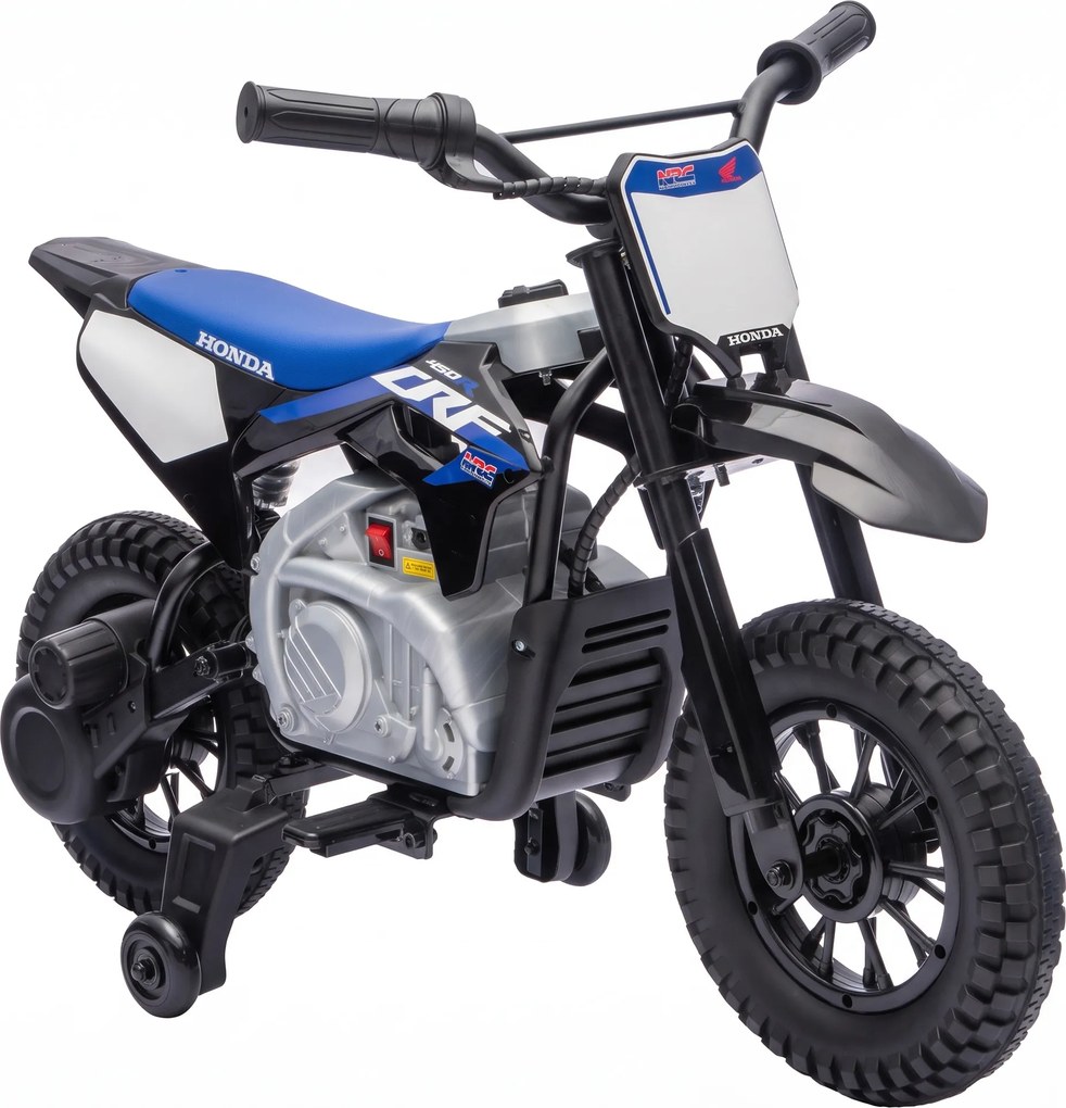 AIYAPLAY Elektryczny motocykl dla dzieci HONDA CRF 450R 12 V Motocross z silnikiem 35 W, akumulatorem litowo-jonowym, tylnym zawieszeniem, 12-calowymi kołami | Aosom PL