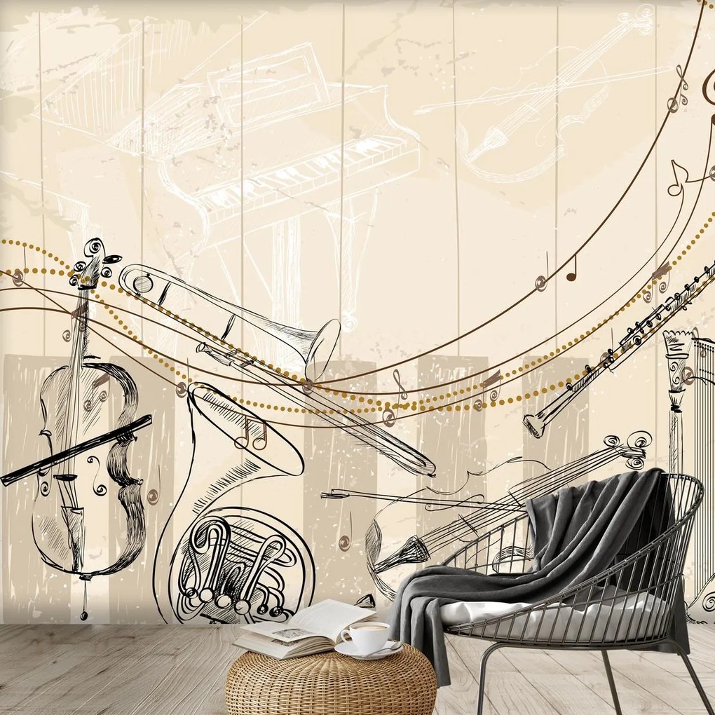 Fototapeta - Instrumenty muzyczne (196x136 cm)