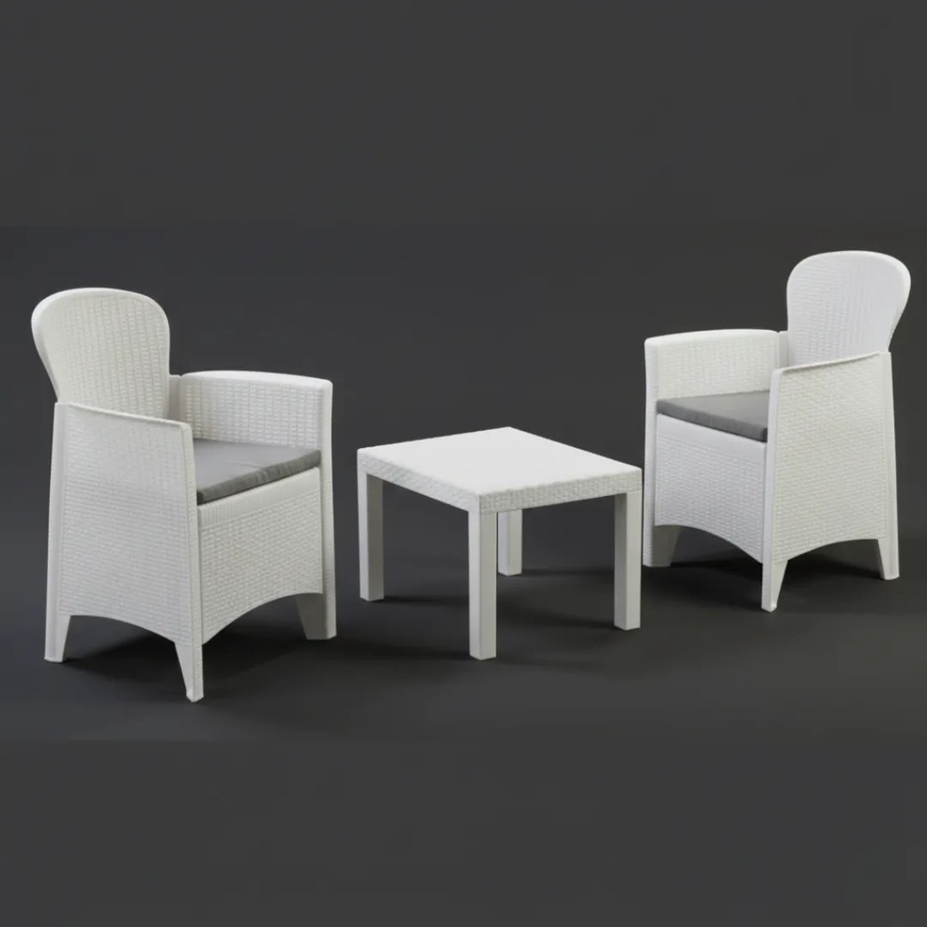 I.P.A.E-Progarden Zestaw ogrodowy AKITA, 3-częściowy, biała