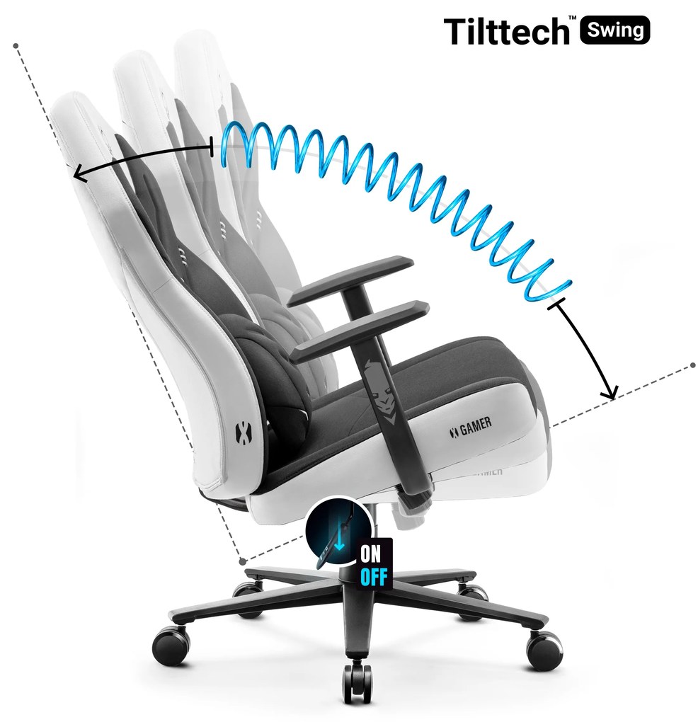 Fotel gamingowy Diablo X-Gamer 2.0 Normal Size, Snow White
