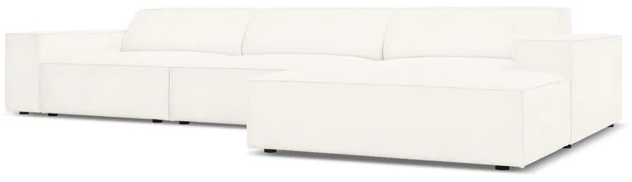 Beżowy narożnik (prawostronny) z materiału bouclé Jodie – Micadoni Home