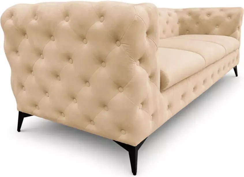 Pikowana sofa Chesterfield Moet 3 osobowa w stylu glamour