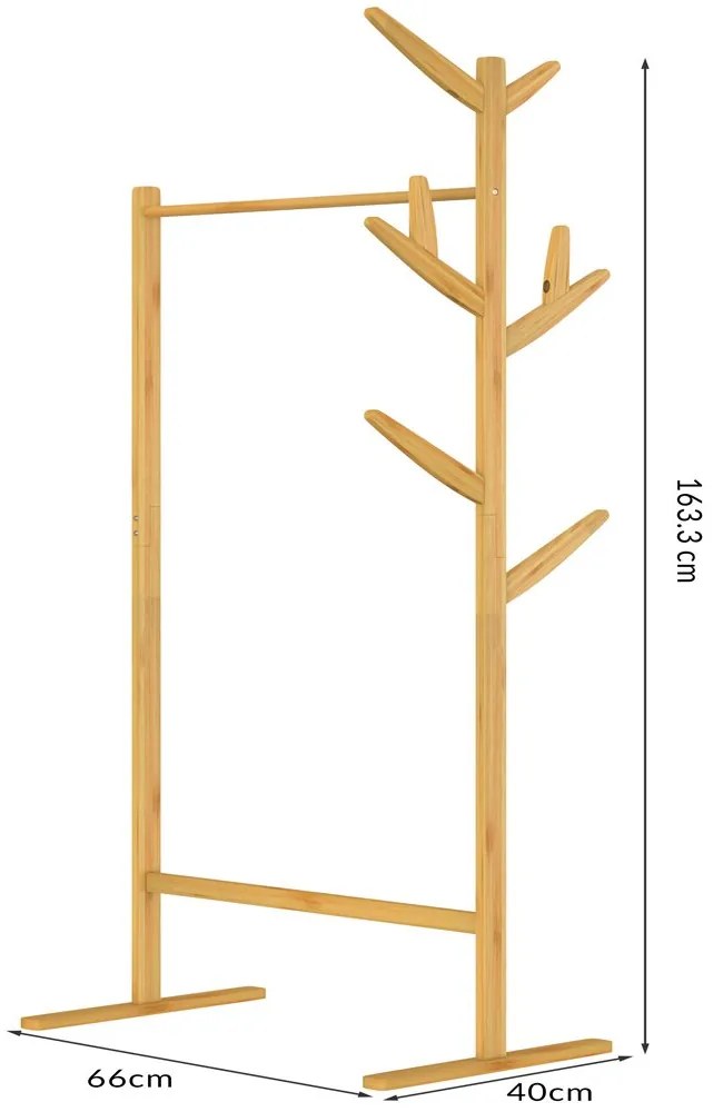 Stojak na ubrania RADO, 66x40x163,3cm, brąz Casaria