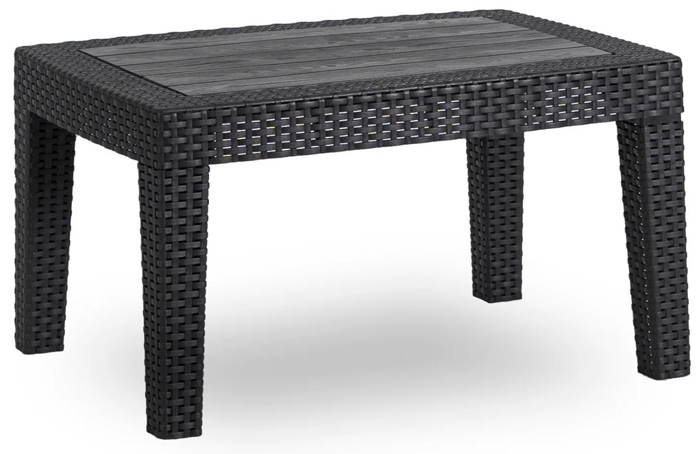 Zestaw Mebli Ogrodowych BRANDON Ciemnoszary Sofa Fotele Stolik Tarasowy Technorattan Nowoczesny