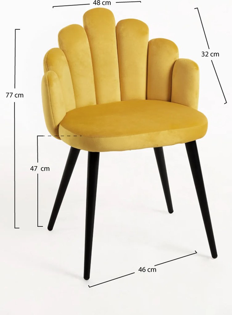 Zestaw 4 Krzese Hand Aksamitne Czarne Nogi