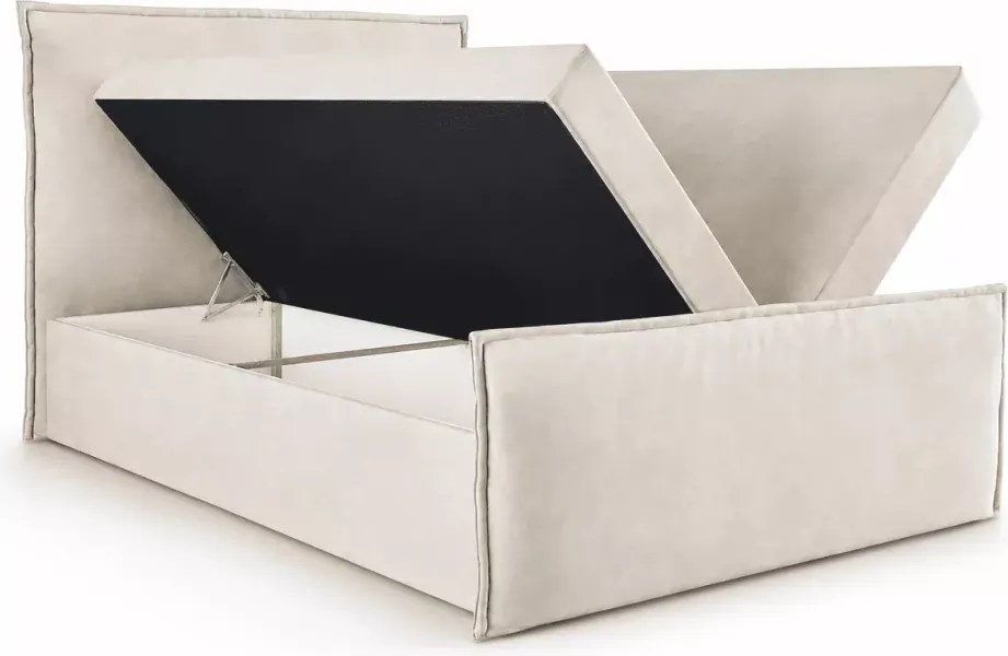Łóżko kontynentalne Gronda boxspring z pojemnikiem i materacem tapicerowane 90-200 cm