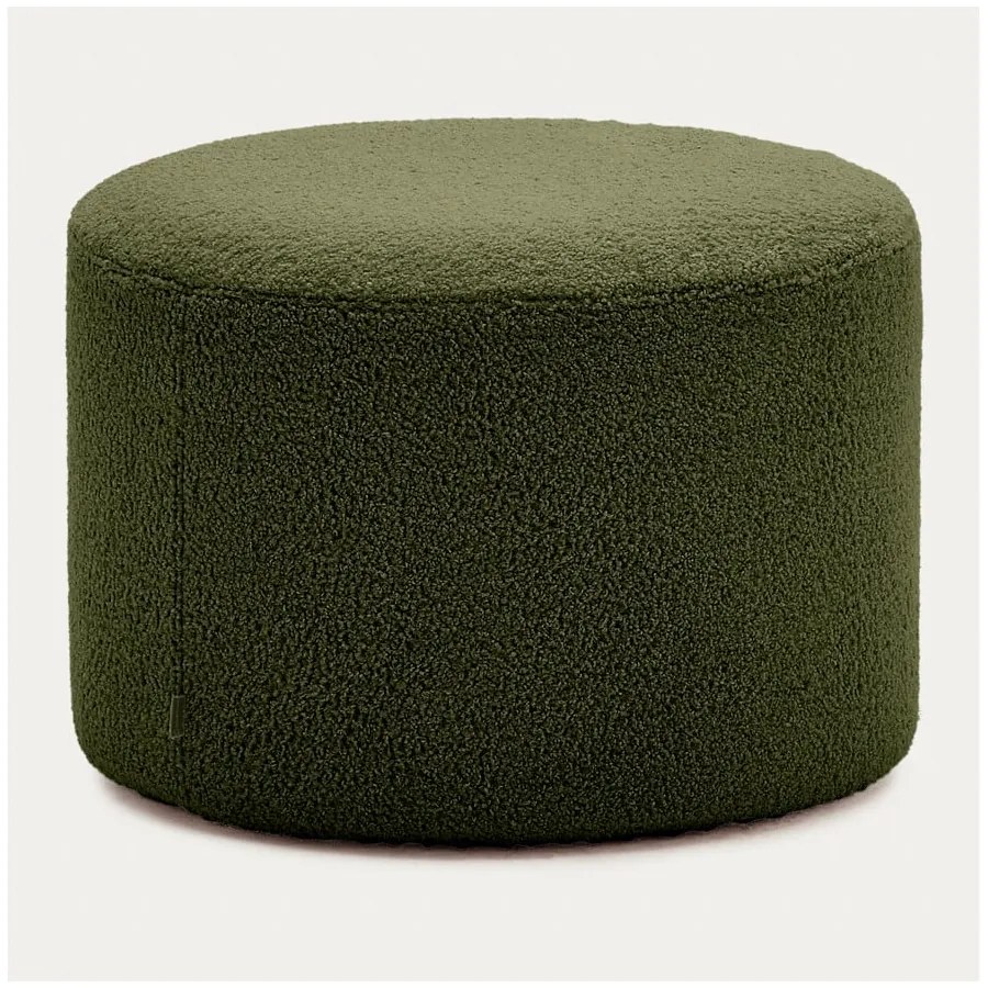 Zielony puf z materiału bouclé Kaeli – Kave Home
