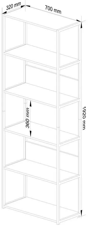Otwarty regał do kuchni biały + dąb artisan S5-W53