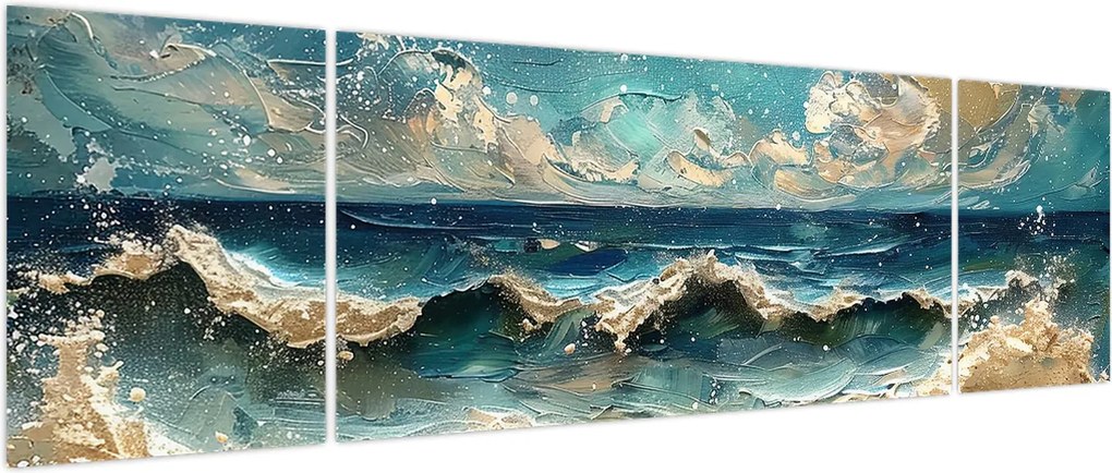 Obraz - Malowanie morza (170x50 cm)