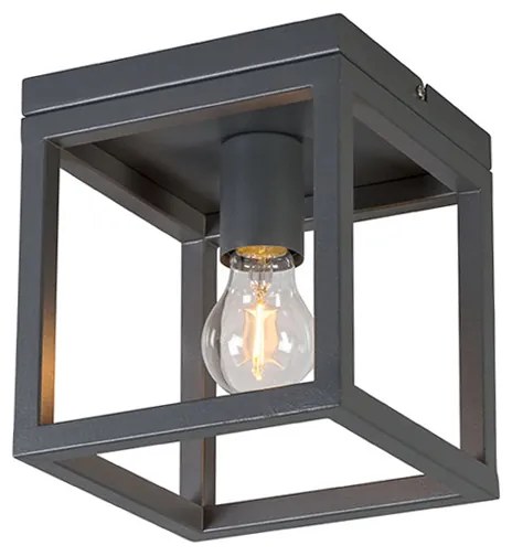 Industrialna lampa sufitowa ciemnoszara - Cage Nowoczesny Oswietlenie wewnetrzne