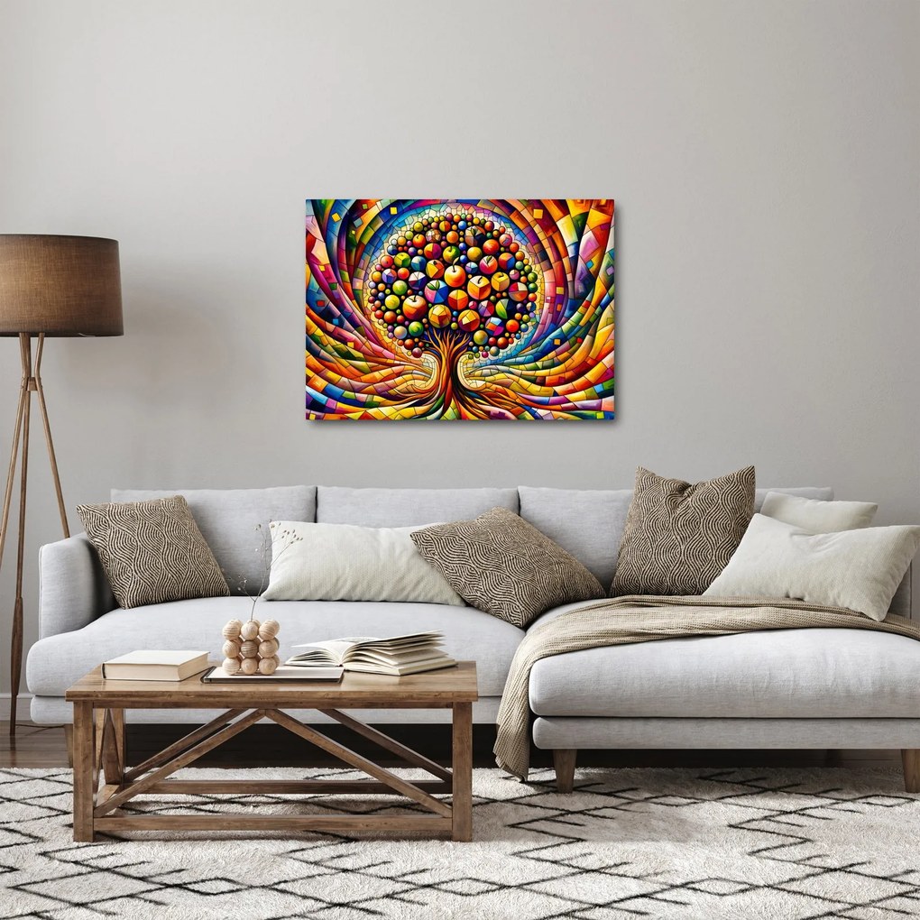 Obraz – Kolorowe drzewo z jabłkami (70x50 cm)