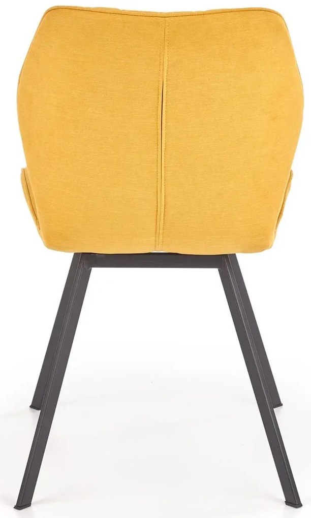 Musztardowe tapicerowane krzesło 45cm F5-L16